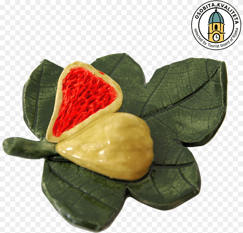 Fig Leaf With A Fig Magnet Suvenir Rijeka, Plant, Tree, Annonaceae, Food Png