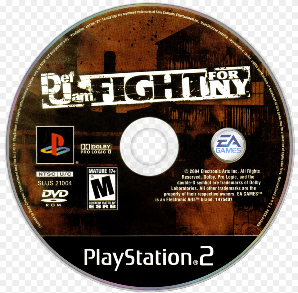 Fight For Ny Details Def Jam Ps2, Disk, Dvd Free Transparent Png