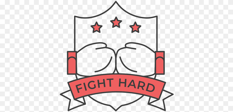 Fight Hard Glove Boxing Star Colored Badge Sticker Desenho Luvas De Box, Symbol, Emblem Free Png