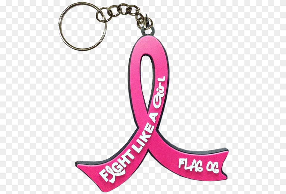 Fight Like A Girl Breast Cancer Keychain Key Chain, Symbol, Accessories, Jewelry, Necklace Png