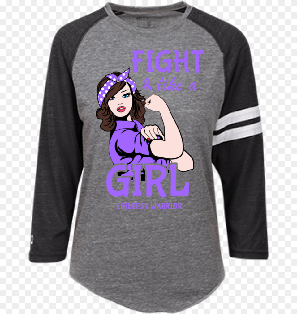 Fight Like A Girl Epilepsy Shirt, Clothing, Long Sleeve, Sleeve, T-shirt Png Image