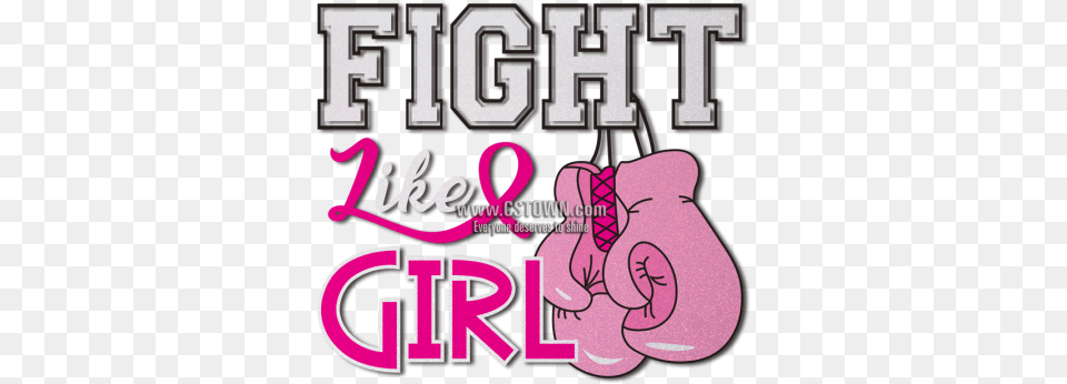 Fight Like A Girl Pink Ribbon Hot Fix For Breast Cancer Camp Pike, Advertisement, Book, Publication, Dynamite Free Png Download
