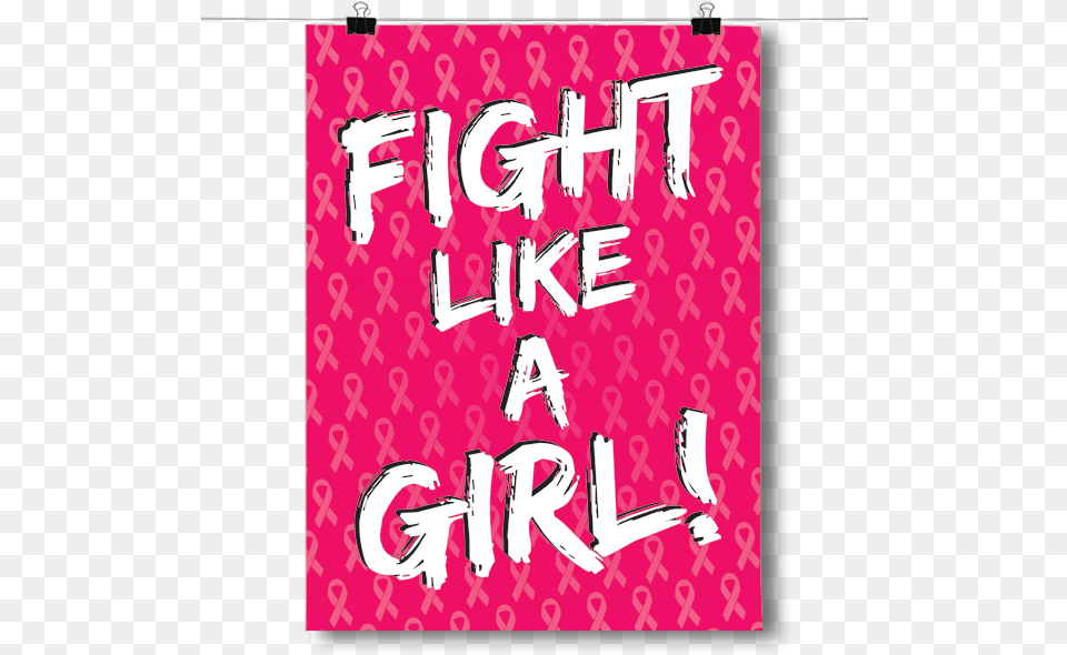 Fight Like A Girl Ribbon Greeting Card, Home Decor, Text, Person Free Transparent Png