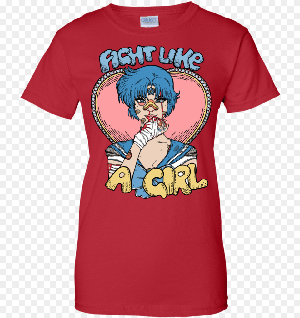 Fight Like A Girl Shirt, T-shirt, Book, Clothing, Comics Png
