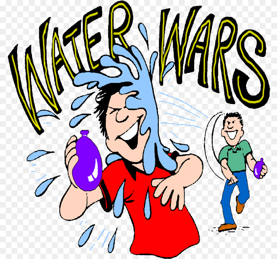 Fight Water Balloon Fight Clipart, Book, Comics, Publication, Baby Png