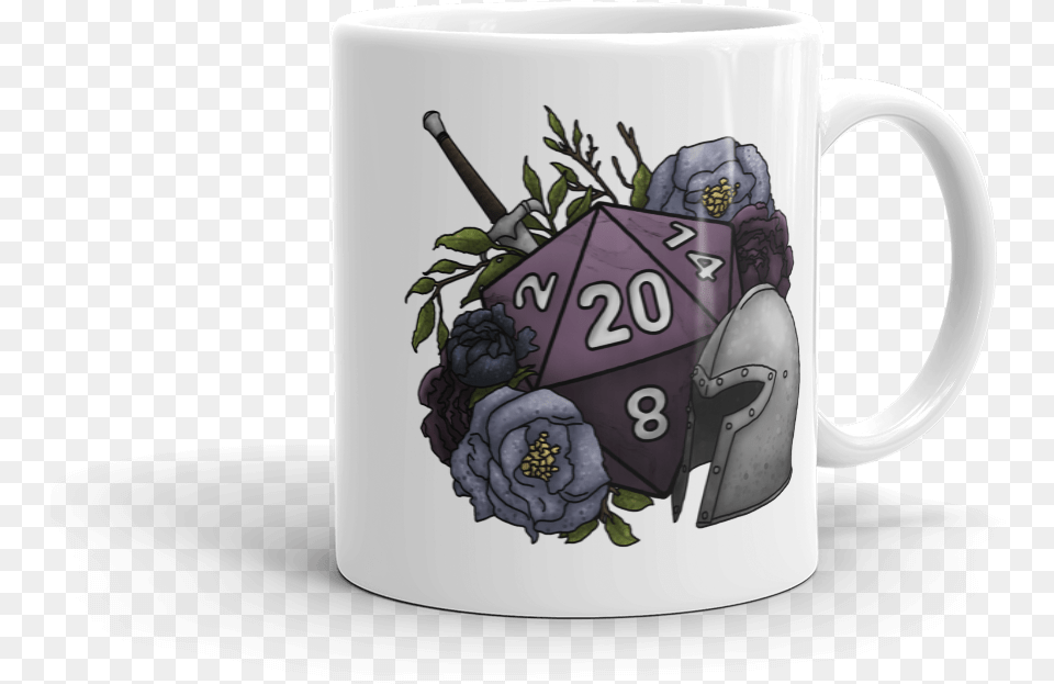 Fighter D20 White Mug D20 Fighter, Cup, Pottery, Beverage, Coffee Free Transparent Png