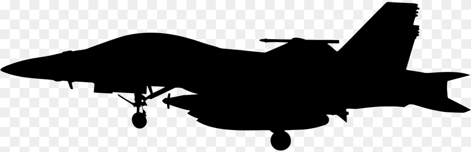 Fighter Jet Silhouette, Gray Free Transparent Png