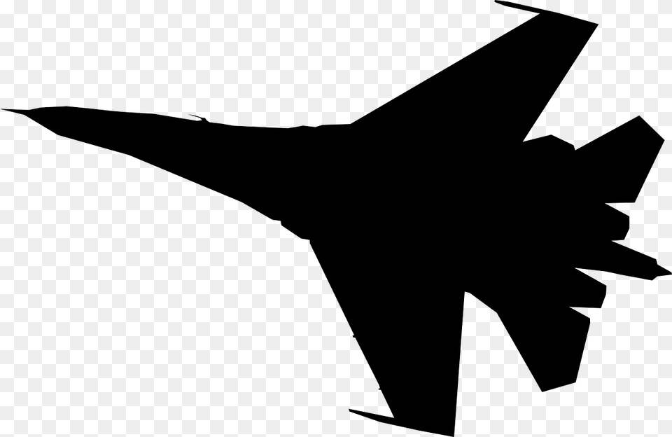 Fighter Jet Silhouette Plane Picture Fighter Jet Silhouette, Gray Free Png Download
