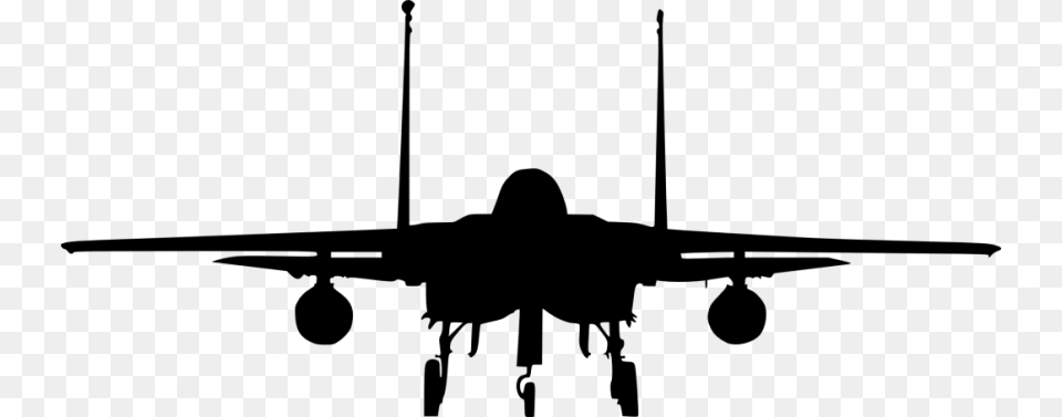 Fighter Plane Front View Silhouette, Aircraft, Vehicle, Transportation, Landing Free Png