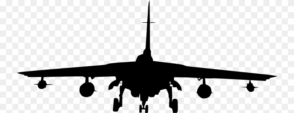 Fighter Plane Front View Silhouette, Aircraft, Airplane, Landing, Transportation Free Png