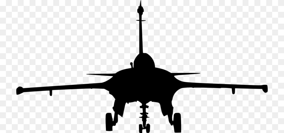 Fighter Plane Front View Silhouette, Aircraft, Airplane, Landing, Transportation Free Png