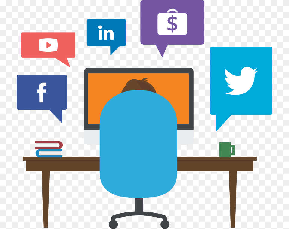 Fighting For Your Attention Social Media Illustration, Computer, Electronics, Pc, Hardware Png