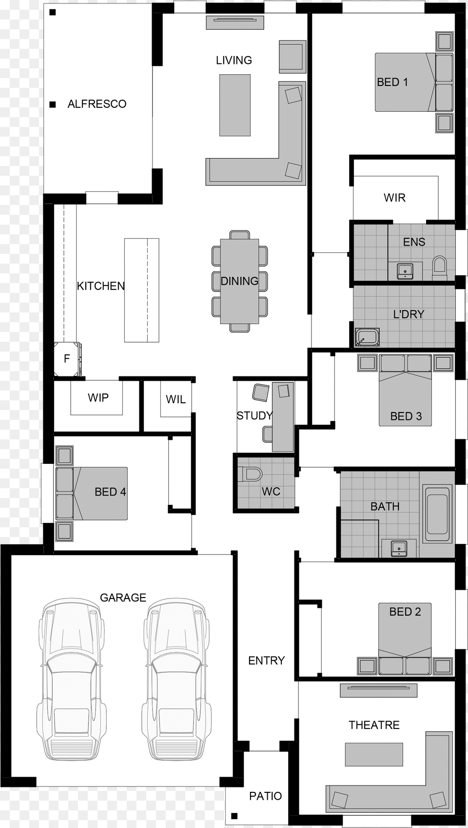 Figtree 4 Shaded Plan Floor Plan, Diagram, Floor Plan Free Png Download