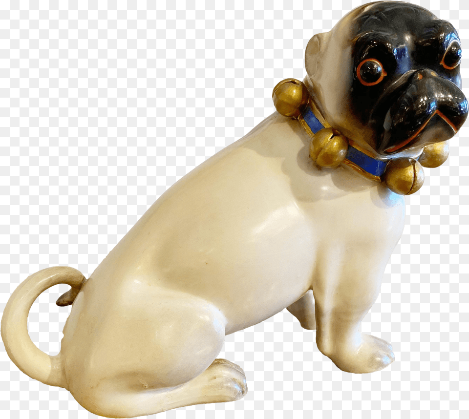 Figurative Standing German Pug With Bell Collar Pug, Figurine, Animal, Pet Free Png Download