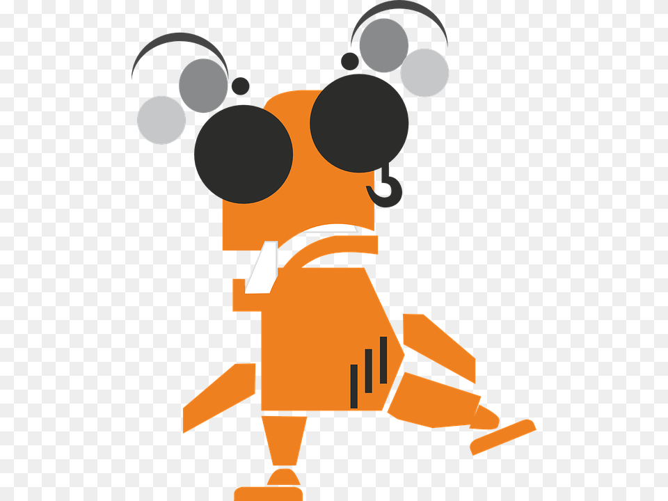 Figure Alien Robot Funny Orange Monster Clipart Strange, Cleaning, Person Free Transparent Png