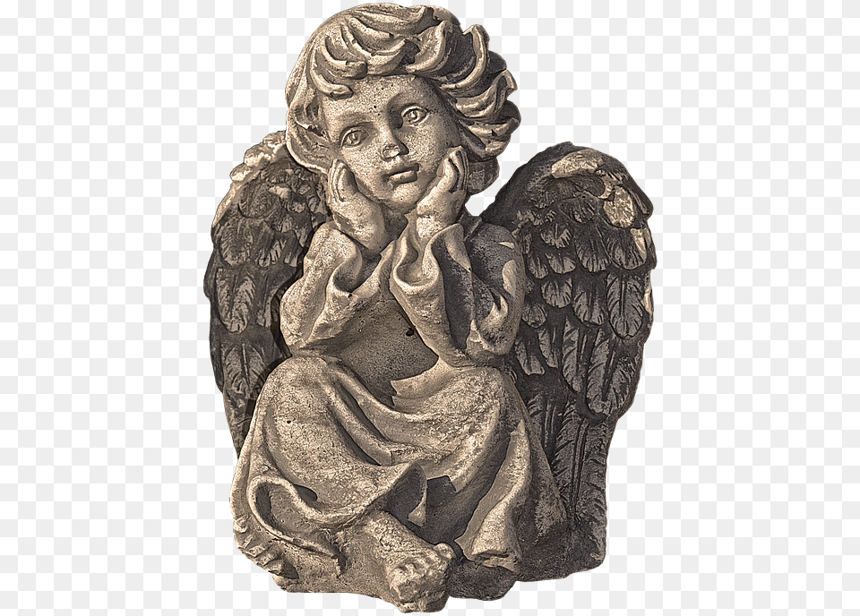 Figure Angel Wing Cherub Sitting Kids Ceramic Carving, Adult, Archaeology, Bride, Female Png