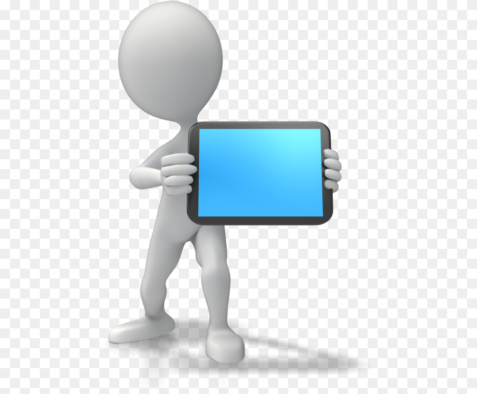 Figure Holding Tablet 800 Clr Stick Figure Holding Ipad, Computer, Electronics, Tablet Computer, Baby Png