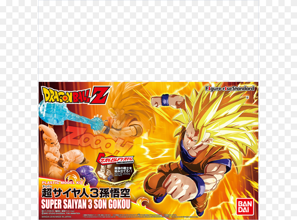 Figure Rise Standard Dragon Ball Z Super Saiyan Son Bandai Figure Rise Standard Super Saiyan 3 Goku, Book, Comics, Publication, Person Png Image