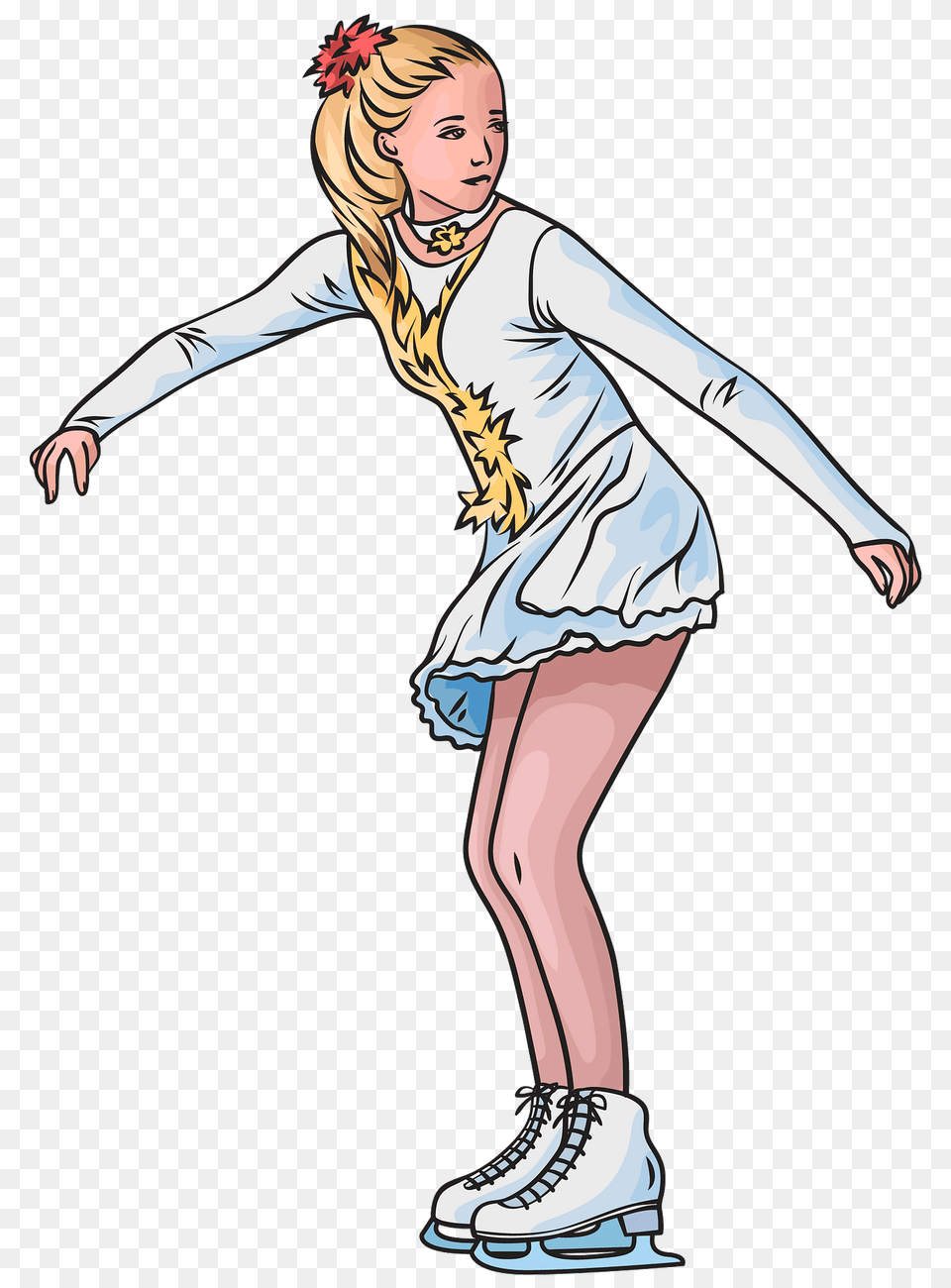 Figure Skater Going To Jump Clipart, Adult, Female, Person, Woman Free Png Download
