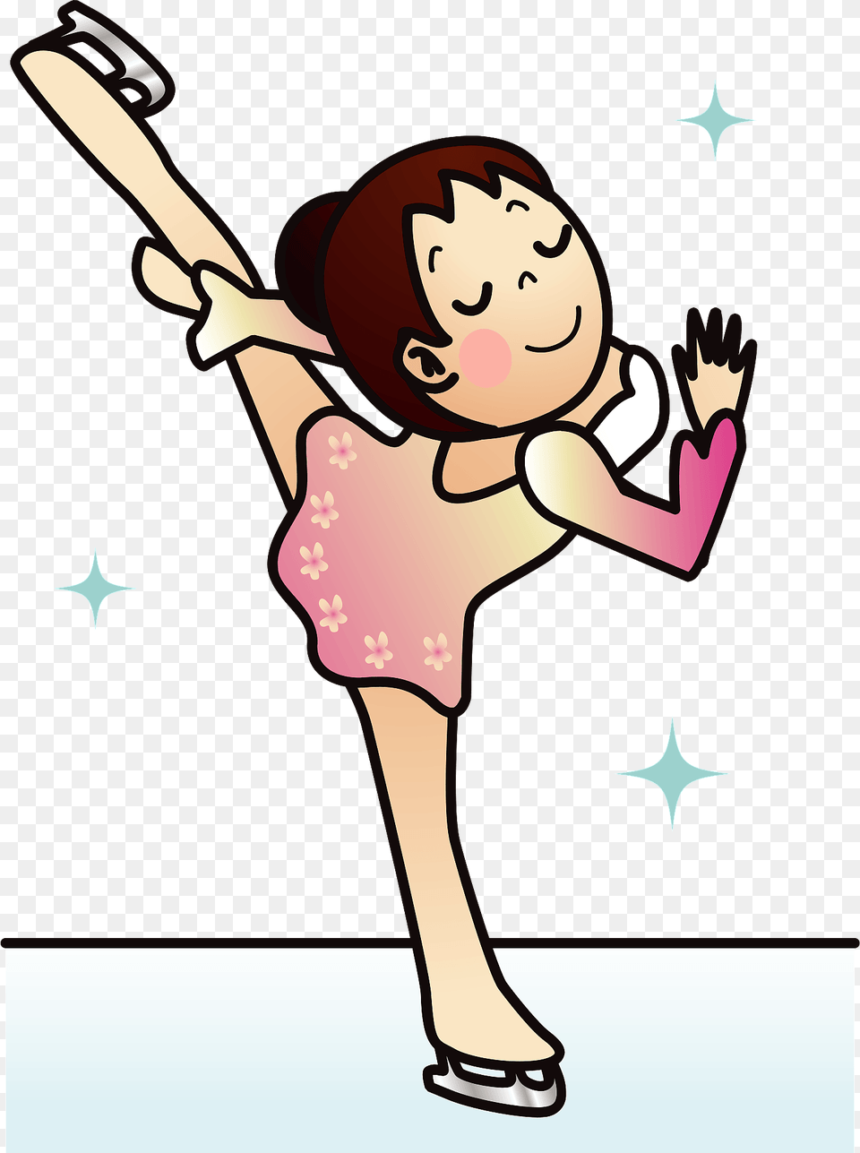 Figure Skater On One Leg Clipart, People, Person, Dancing, Leisure Activities Png