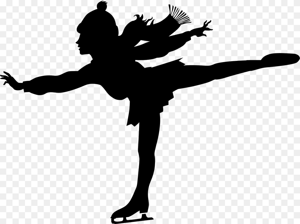 Figure Skater On One Leg Silhouette, Dancing, Leisure Activities, Person, Face Png Image
