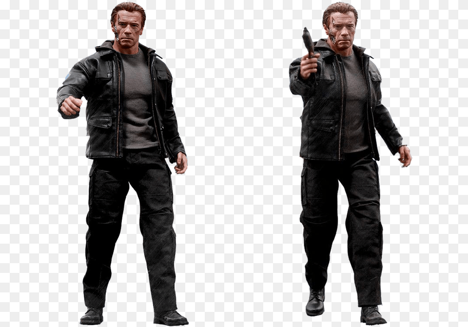 Figure Terminator Genisys T 800 Isolated Hot Toys T 800 Guardian, Jacket, Hand, Pants, Finger Free Transparent Png