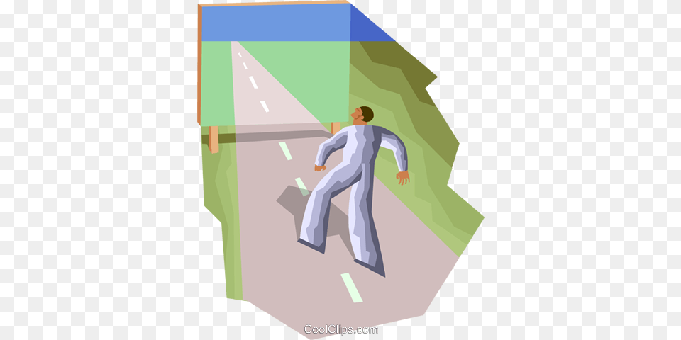Figure Walking Down Road To Painting Royalty Vector Man Walking On Road Clipart, Person, Male, Adult, Coat Png Image