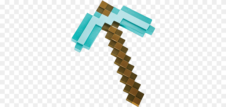 Figurin Minecraft Plastic Replica Diamond Pickaxe Minecraft Gold Pickaxe And Sword, Cross, Symbol Free Png