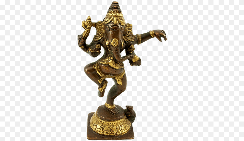 Figurine Bronze God Deity India Wisdom Well Being Bronze Sculpture, Person Free Png