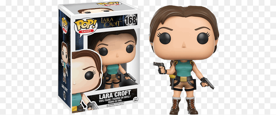 Figurine Pop Lara Croft, Gun, Weapon, Handgun, Firearm Png