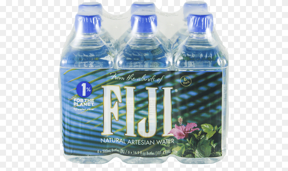 Fiji Natural Artesian Water 6 Bottles 169 Fl Oz, Beverage, Bottle, Mineral Water, Water Bottle Png Image