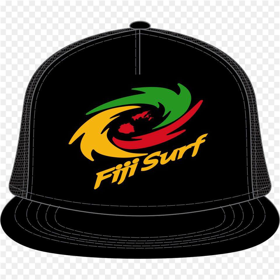 Fiji Surf Cyclone Rasta Logo Black Snap Back Cap Fiji, Baseball Cap, Clothing, Hat Free Png Download