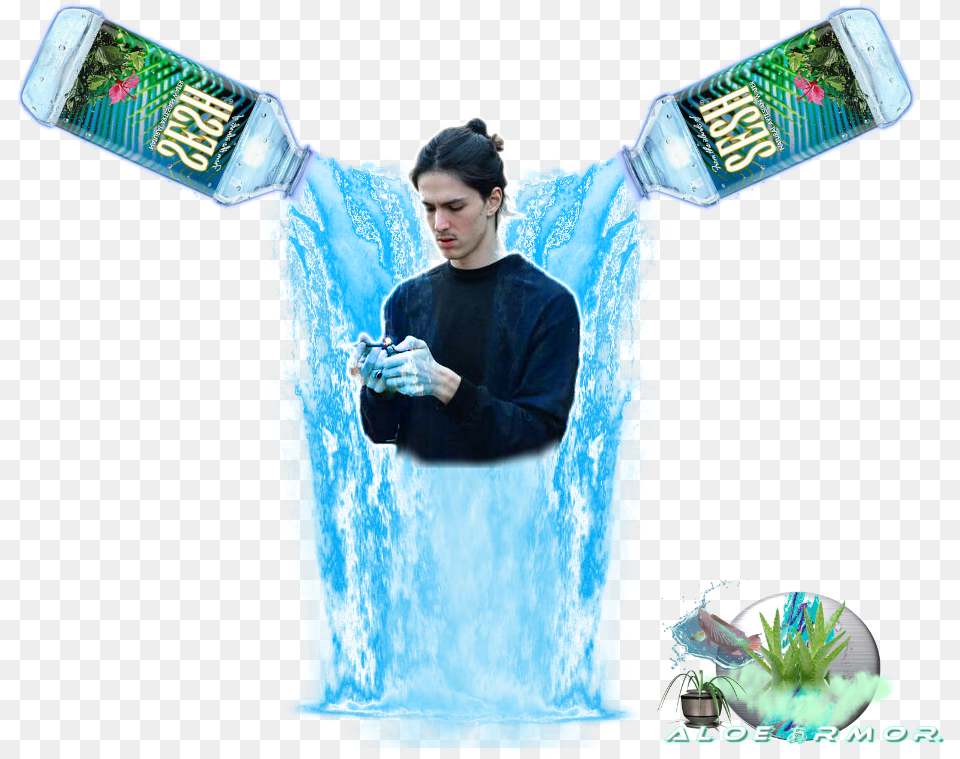 Fiji Water Yung Lean, Bottle, Adult, Person, Woman Free Transparent Png