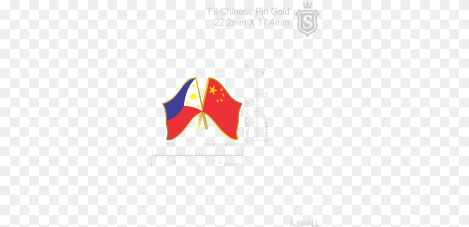 Fil Chinese Flag Pin Gold Millimetre, Chart, Plot Png Image