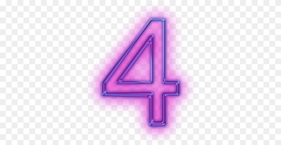 File 4 Number, Light, Purple, Symbol, Neon Free Png
