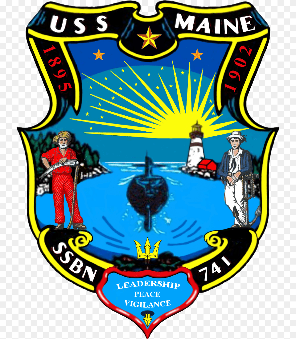 File 741insig Uss Maine Ssbn 741 Logo, Person, Man, Male, Adult Free Png