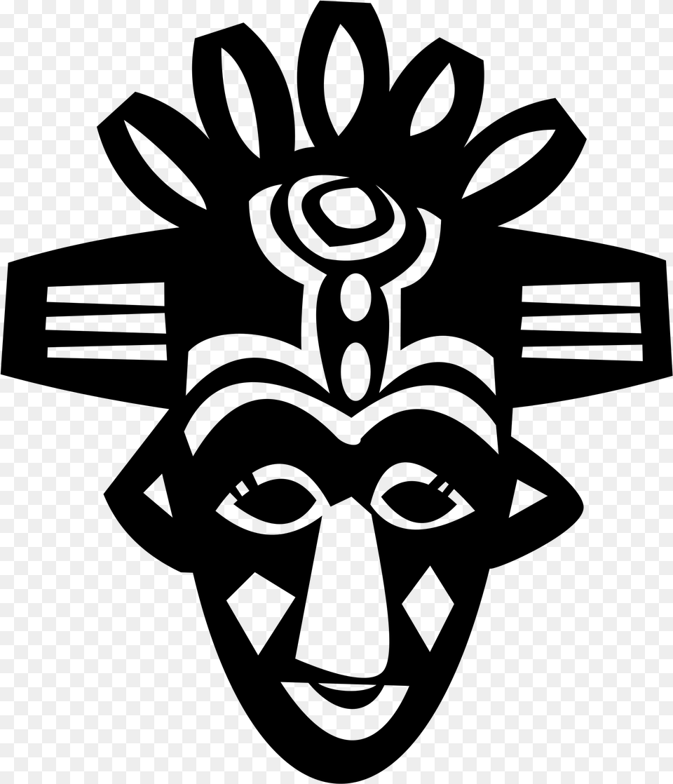 File African Mask Svg Vector Tribal African Mask, Gray Png Image