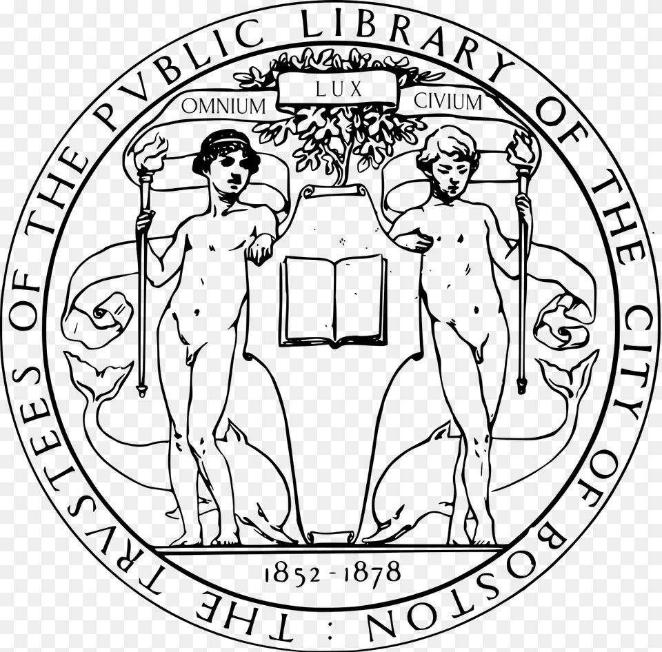 File Bostonpubliclibrary Sealofthetrustees Svg Boston Public Library Seal, Gray Png