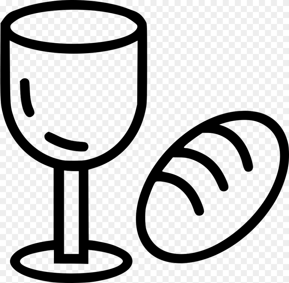 File Bread And Wine Icon, Alcohol, Beverage, Glass, Goblet Free Png Download