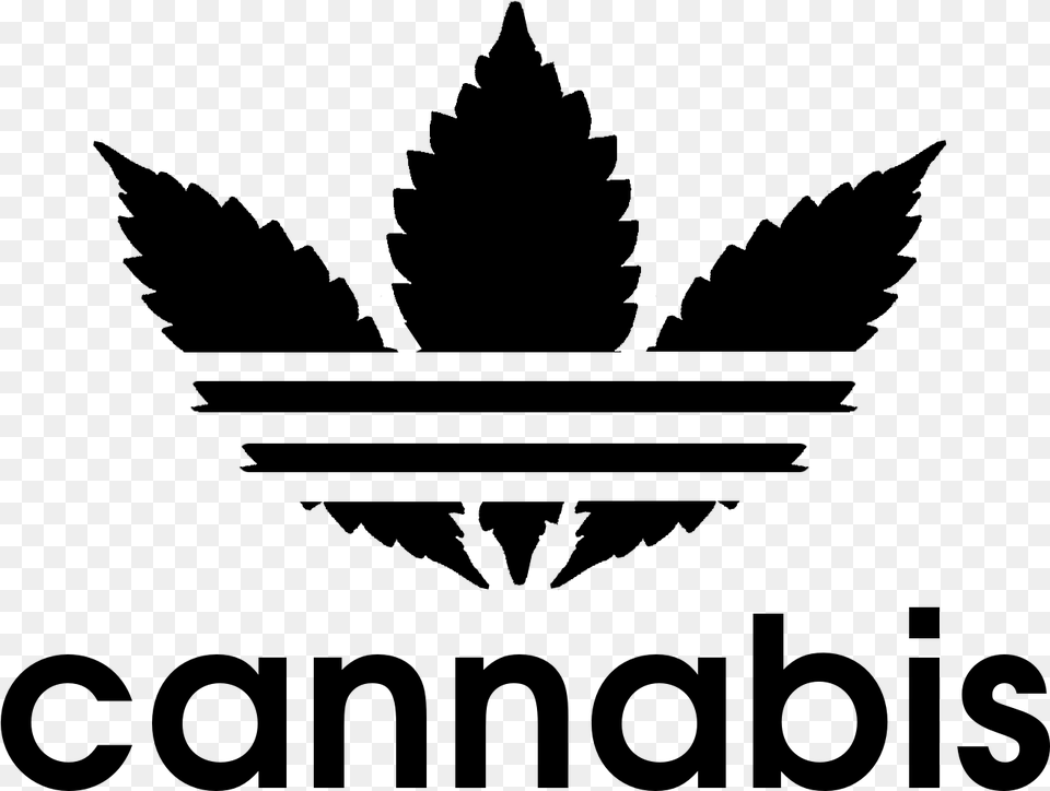 File Cannabis Adidas Logo Background, Gray Free Transparent Png