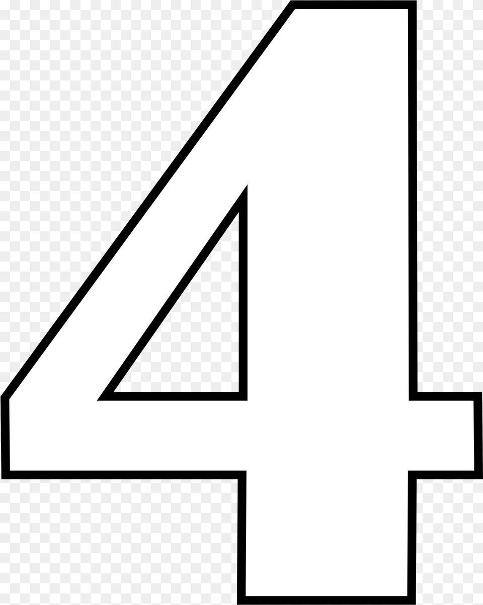 File Classic Alphabet Numbers 4 At Coloring Pages For Chiffre 4 Colorier, Triangle, Symbol, Text, Number Png Image