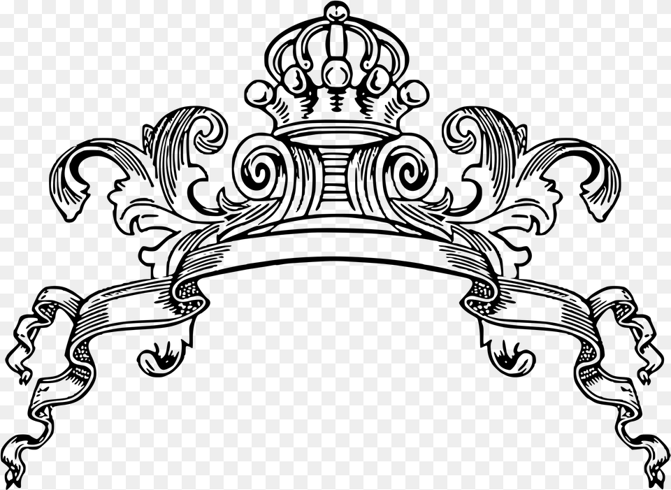 File Corona Remate Svg Royal Crown Banner, Gray Free Transparent Png