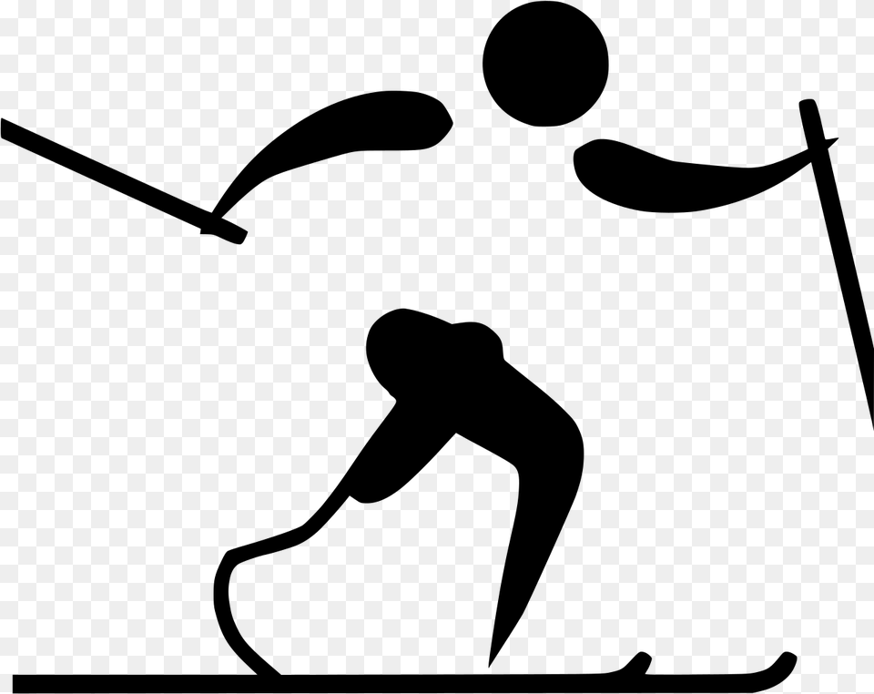 File Cross Country Skiing Paralympic Pictogram Winter Paralympics Clip Art, Gray Png Image
