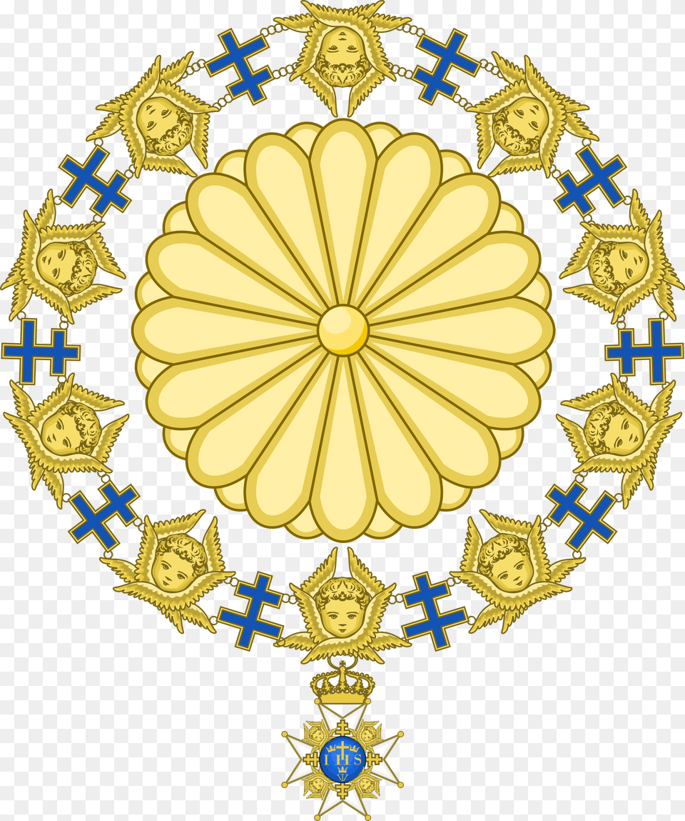 File Emblem Of Japanese Coat Of Arms Of Japanese Emperor, Gold, Pattern, Logo, Symbol Png Image