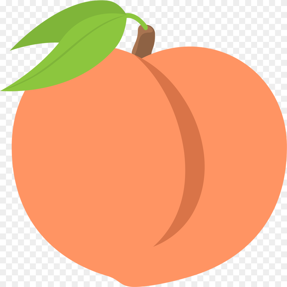 File Emojione 1f351 Svg Peach Emoji, Produce, Plant, Food, Fruit Png Image