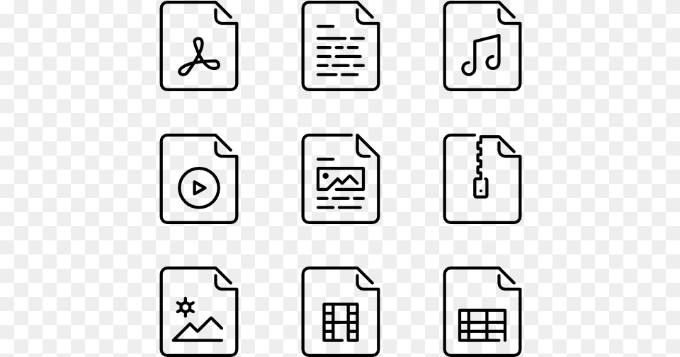 File Formats 20 Icons Vector Cyber Icons, Gray Free Transparent Png
