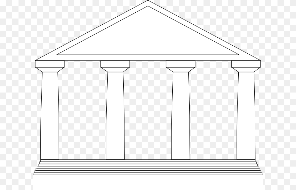 File Greek Temple Svg Greek Temple Easy Drawing, Outdoors, Architecture, Pillar Free Png Download