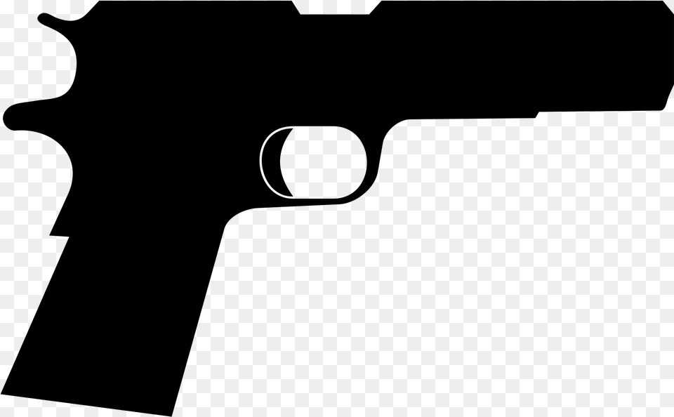 File Gun Outline Svg Cartoon Gun No Background, Gray Free Png
