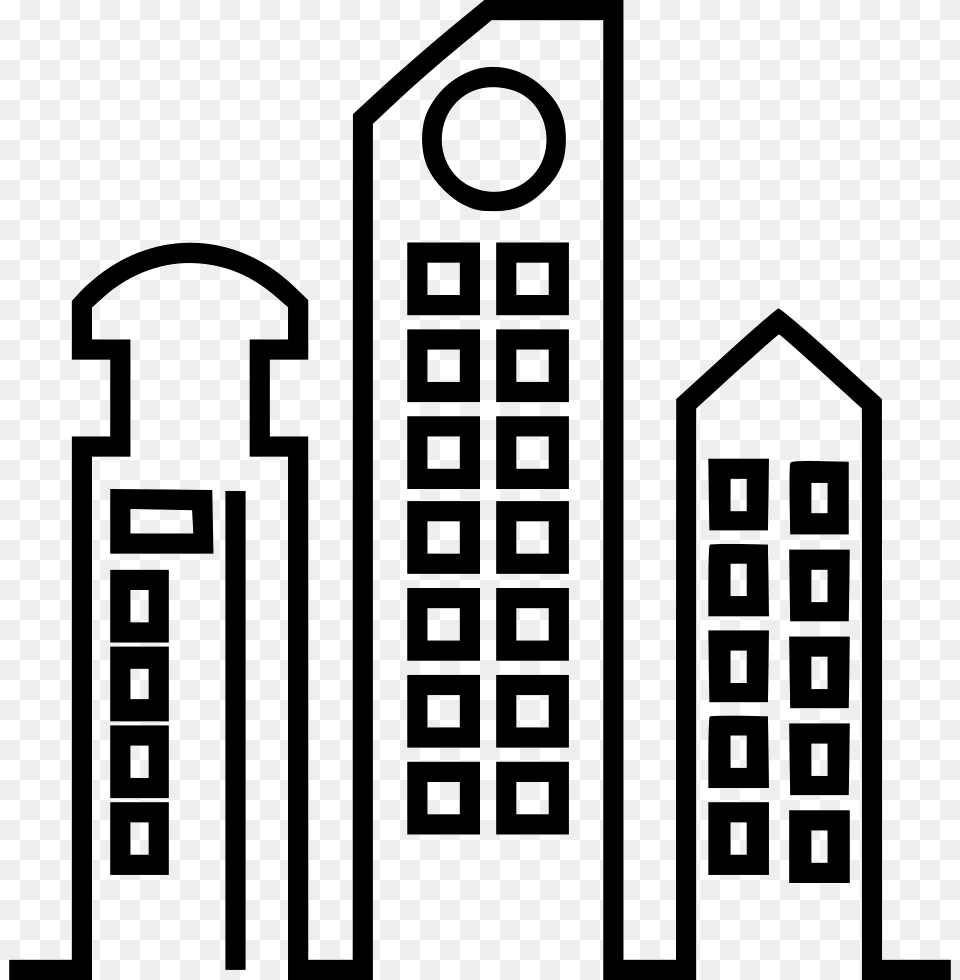 File High Rise Building Icon, Stencil, City, Symbol, Number Free Png Download