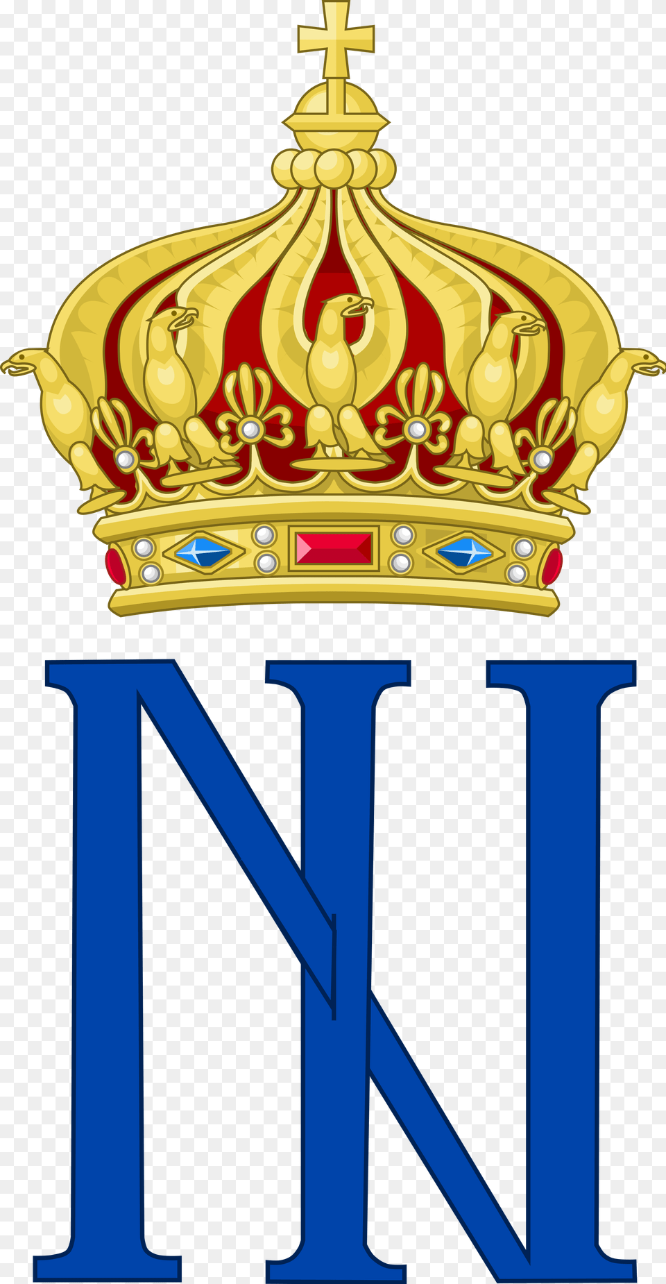 File Imperial Monogram Of Crown Of Napoleon Iii, Accessories, Jewelry, Cross, Symbol Free Png Download